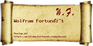 Wolfram Fortunát névjegykártya